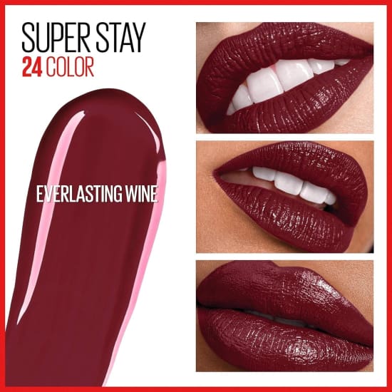 MAYBELLINE SuperStay 24HR 2-step Lipcolor EVRLASTING WINE 005 liquid lipstick1