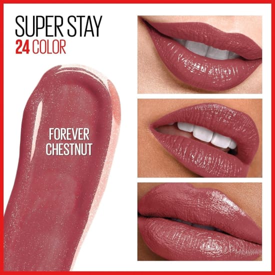 MAYBELLINE SuperStay 24HR 2-step Lipcolor FOREVER CHESTNUT 115 liquid lipstick1