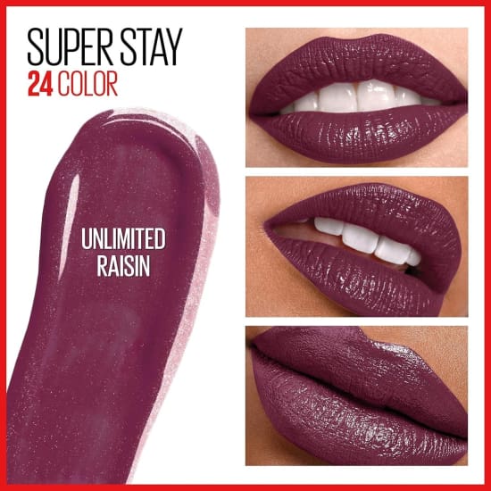 MAYBELLINE SuperStay 24HR 2-step Lipcolor UNLIMITED RAISIN 050 liquid lipstick0