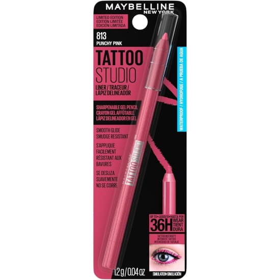 MAYBELLINE Tattoo Studio Eye Liner PUNCHY PINK 813 eyeliner waterproof - Health & Beauty:Makeup:Eyes:Eyeliner