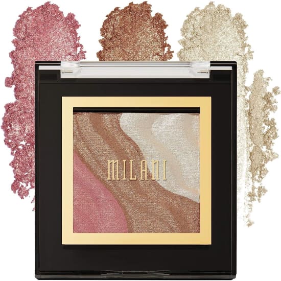 MILANI Face & Eye Strobe Palette CANDLE LIGHT 02 highlighter illuminator - Health & Beauty:Makeup:Face:Bronzer Contour & Highlighter