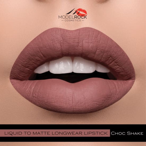 MODELROCK Liquid to Matte Lipstick CHOC SHAKE model rock lipcolour last Vegan - Health & Beauty:Makeup:Lips:Lipstick