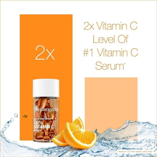 NEUTROGENA Rapid Tone Repair 20% Vitamin C Face Serum Capsules Daily 7 Ct - Health & Beauty:Skin Care:Brightening Creams