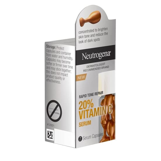 NEUTROGENA Rapid Tone Repair 20% Vitamin C Face Serum Capsules Daily 7 Ct - Health & Beauty:Skin Care:Brightening Creams
