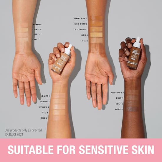 NEUTROGENA Sensitive Healthy Skin Serum Foundation DEEP 01 Pro Vitamin B5 NEW4