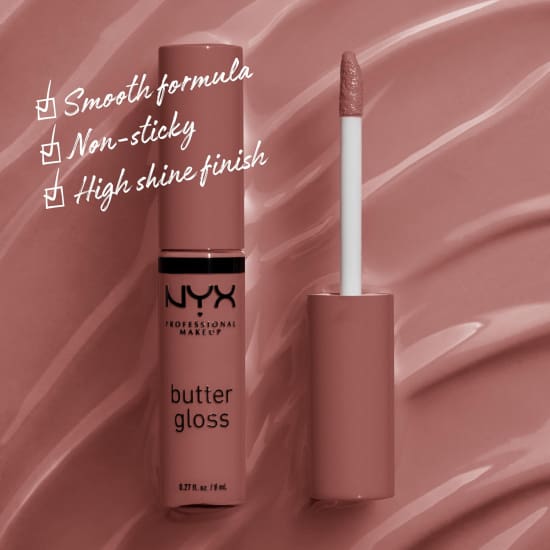 NYX  Butter Gloss SPIKED TOFFEE BLG47 lip lipgloss brown mauve NEW sealed1