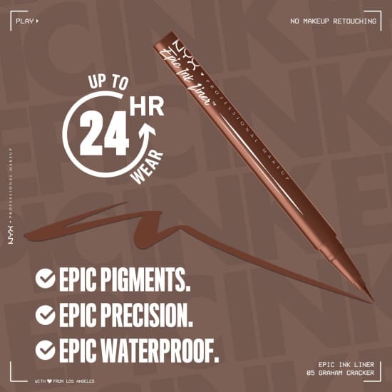 NYX Epic Ink Liquid Eye Liner GRAHAM CRACKER EIL05 Eyeliner matte light brown1