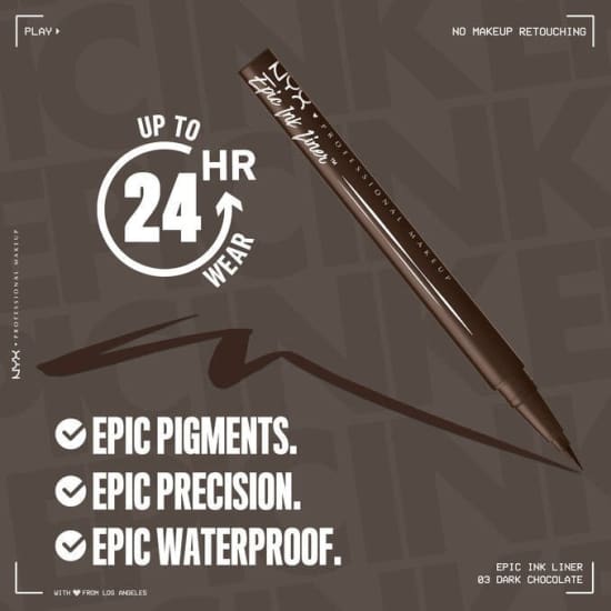 NYX Epic Ink Liquid Eye Liner MILK CHOCOLATE  EIL04  Eyeliner matte brown5