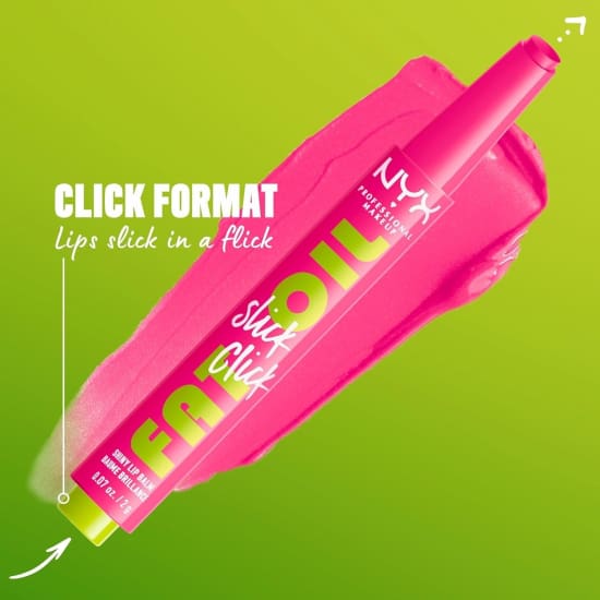 NYX Fat Oil Slick Click Shiny Sheer Lip Balm THRIVING 08 pink lipbalm2