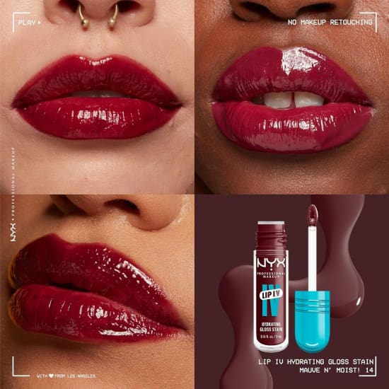 NYX Lip IV Hydrating Gloss Serum Lip Stain MAUVE N MOIST WSLS14 lipstain0