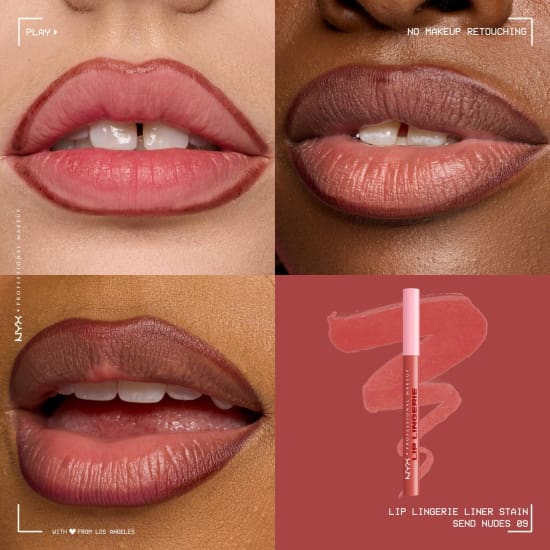 NYX Lip Lingerie Liner Stain SEND NUDES LLLS09 rosewood lipliner1