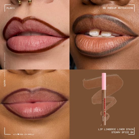 NYX Lip Lingerie Liner Stain STEAMY SPICE LLLS04 warm brown lipliner1