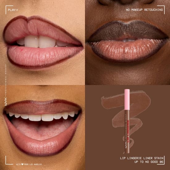 NYX Lip Lingerie Liner Stain UP TO NO GOOD  LLLS06 cool brown nude lipliner1