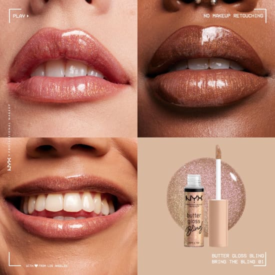 NYX PROFESSIONAL MAKEUP Bling Butter Gloss BRING THE BLING BLGB01 lip lipgloss2