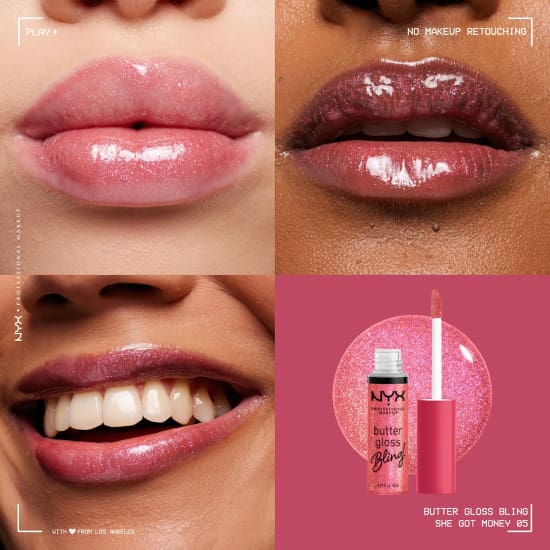 NYX PROFESSIONAL MAKEUP Bling Butter Gloss SHE GOT MONEY BLGB05 lip lipgloss5