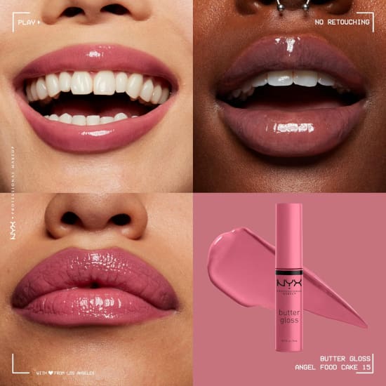 NYX PROFESSIONAL MAKEUP Butter Gloss ANGEL FOOD CAKE BLG415 lip lipgloss1