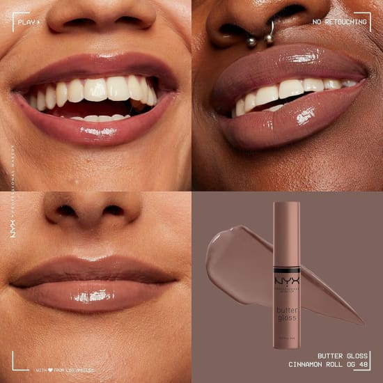 NYX PROFESSIONAL MAKEUP Butter Gloss CINNAMON ROLL BLG48 lip lipgloss grey brown4