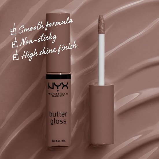 NYX PROFESSIONAL MAKEUP Butter Gloss CINNAMON ROLL BLG48 lip lipgloss grey brown5