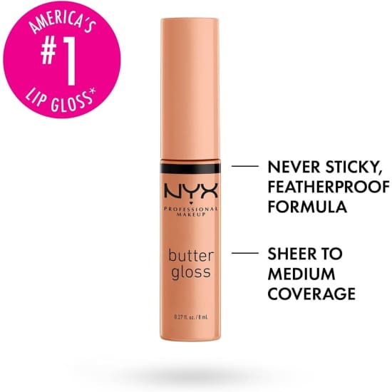 NYX PROFESSIONAL MAKEUP Butter Gloss FORTUNE COOKIE BLG13 lip lipgloss true nude - Health & Beauty:Makeup:Lips:Lip Gloss