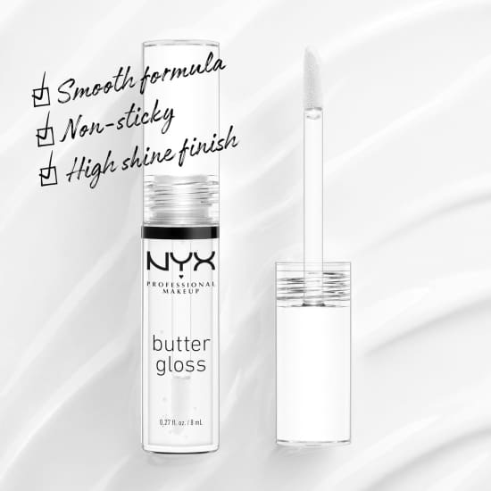 NYX PROFESSIONAL MAKEUP Butter Gloss SUGAR GLASS BLG54 lip lipgloss clear1