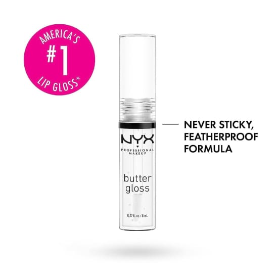 NYX PROFESSIONAL MAKEUP Butter Gloss SUGAR GLASS BLG54 lip lipgloss clear - Health & Beauty:Makeup:Lips:Lip Gloss