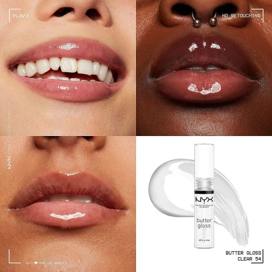NYX PROFESSIONAL MAKEUP Butter Gloss SUGAR GLASS BLG54 lip lipgloss clear - Health & Beauty:Makeup:Lips:Lip Gloss