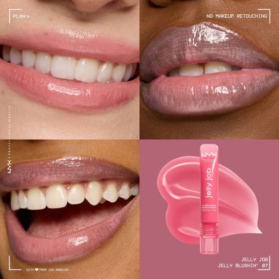 NYX PROFESSIONAL MAKEUP Jelly Job Lip Gloss JELLY BLUSHIN VSG07 lipgloss pink1