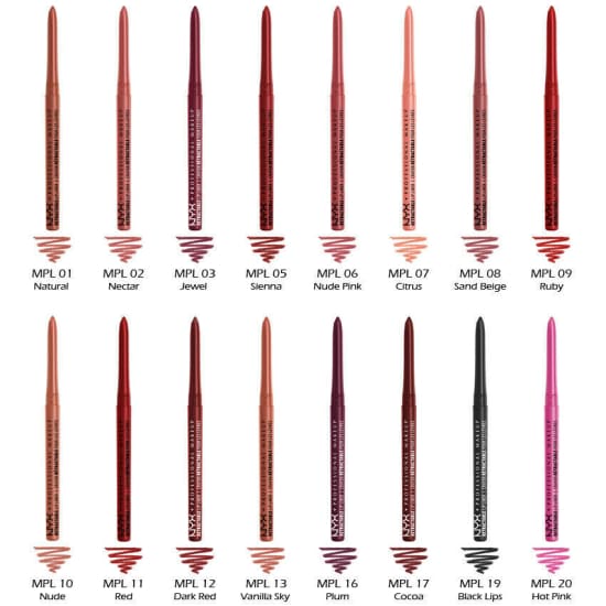 NYX Retractable Mechanical Lip Liner Pencil CHOOSE YOUR COLOUR Lipliner - Pretty In Pink MPL22 - Health & Beauty:Makeup:Lips:Lip Liner