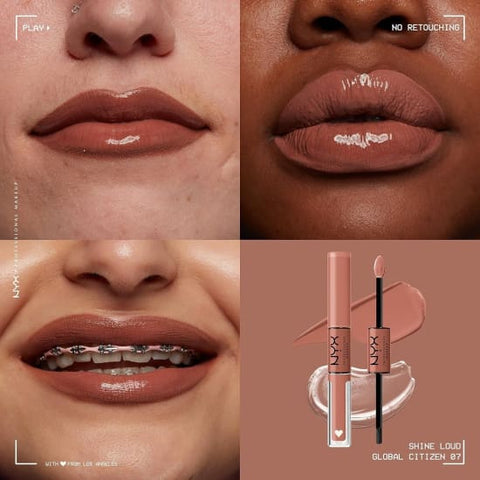 NYX Shine Loud High Shine Liquid Lipstick GLOBAL CITIZEN SLHP07 lipcolor topcoat0