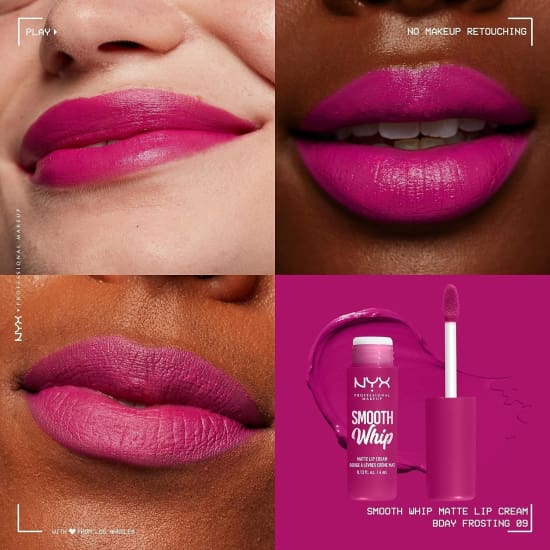 NYX Smooth Whip Matte Lip Cream BDAY FROSTING WMLC09 lipstick violet2