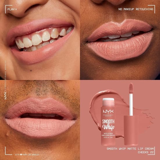 NYX Smooth Whip Matte Lip Cream CHEEKS WMLC22 lipstick pinky beige1