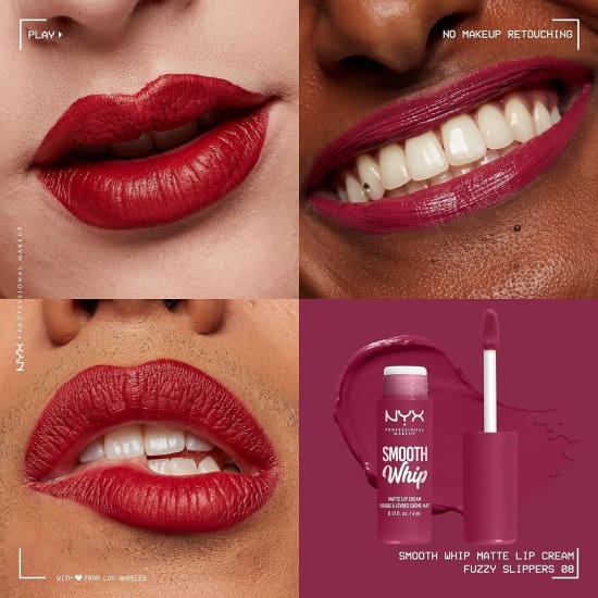NYX Smooth Whip Matte Lip Cream FUZZY SLIPPERS WMLC08 lipstick plum2