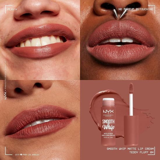 NYX Smooth Whip Matte Lip Cream TEDDY FLUFF WMLC04 brown lipstick - Health & Beauty:Makeup:Lips:Lip Plumper