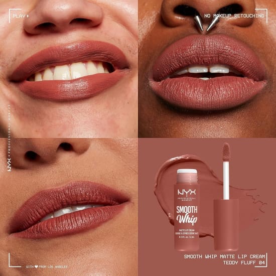NYX Smooth Whip Matte Lip Cream TEDDY FLUFF WMLC04 lipstick brown1
