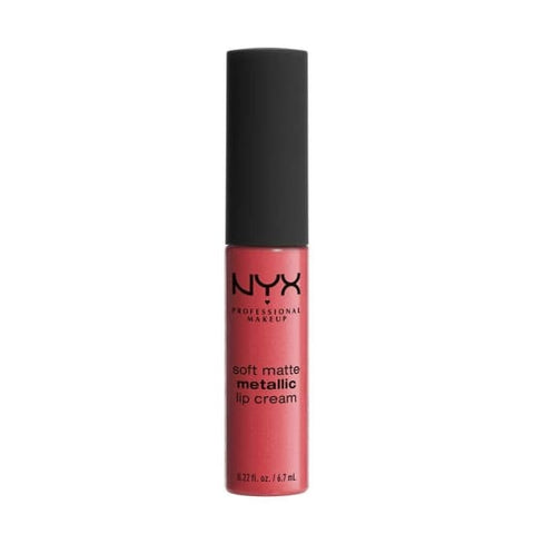 NYX Soft Matte Metallic Lip Cream MANILA SMMLC07 lipstick coral - Health & Beauty:Makeup:Lips:Lipstick