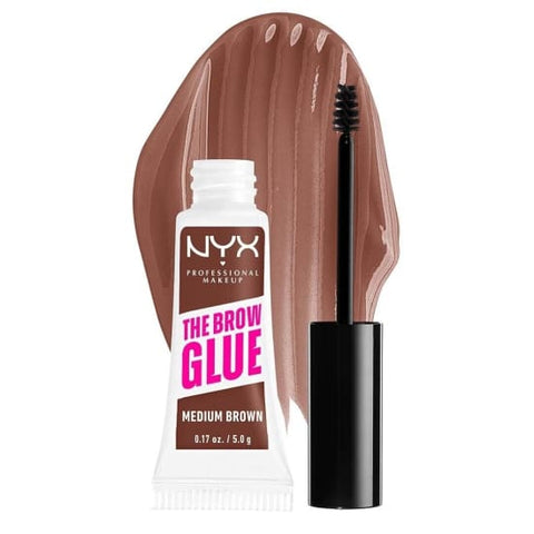 NYX The Brow Glue Eye Brow Gel MEDIUM BROWN TBG03 eyebrow tinted instant styler - Health & Beauty:Makeup:Eyes:Eyebrow Liner & Definition