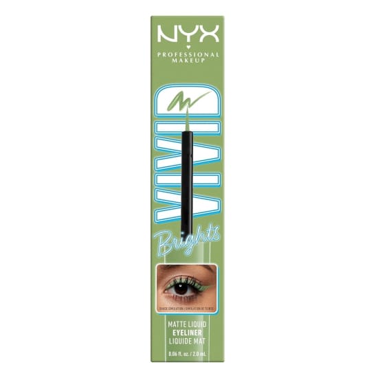NYX Vivid Brights Matte Liquid Eyeliner GHOSTED GREEN VBLL02 Eye Liner1