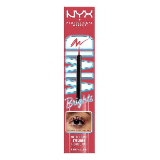 NYX Vivid Brights Matte Liquid Eyeliner ON RED VBLL04 Eye Liner1