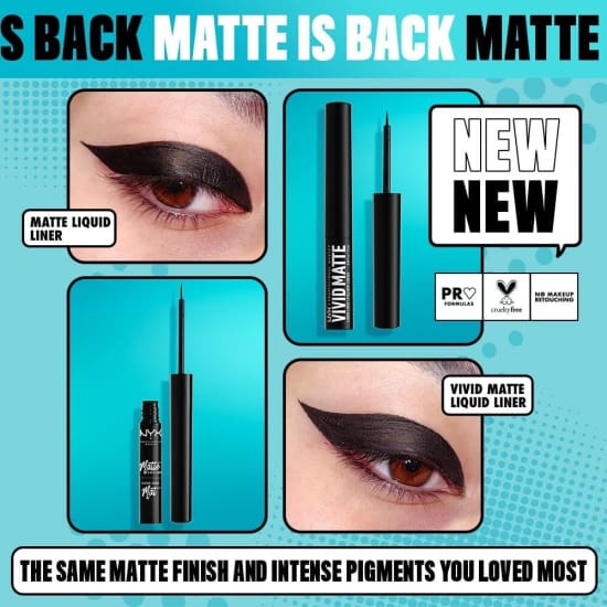 NYX Vivid Matte Liquid Eyeliner BLACK VMLL01 Eye Liner NEW IN BOX2