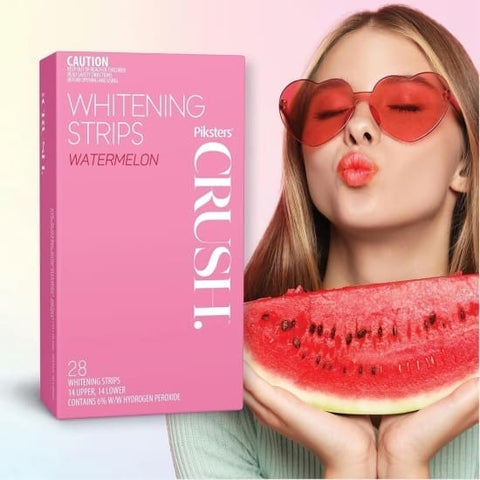 PIKSTERS Crush Watermelon Flavor Whitening STRIPS teeth whitener 14 upper +lower0