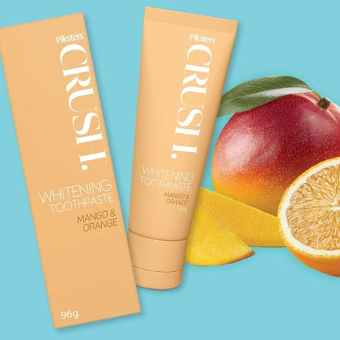 PIKSTERS Crush Whitening Toothpaste MANGO & ORANGE flavor NEW teeth whitener 96g0