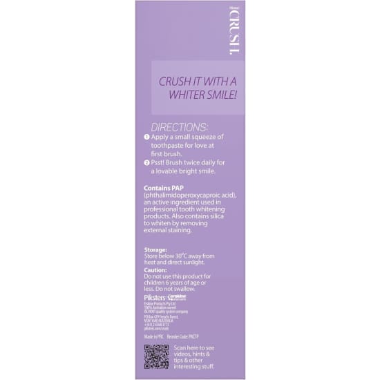 PIKSTERS Crush Whitening Toothpaste PASSIONFRUIT & PEACH flavor teeth whitener3