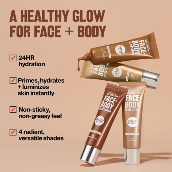 REVLON Colorstay Face + Body Glow Lotion GLOW THROUGH IT 1105