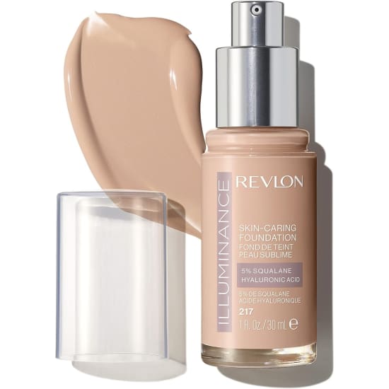 REVLON Illuminance Skin Caring Foundation BEIGE 217 squalane hyaluronic0