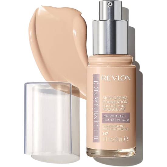 REVLON Illuminance Skin Caring Foundation LIGHT BEIGE 117 squalane hyaluronic0