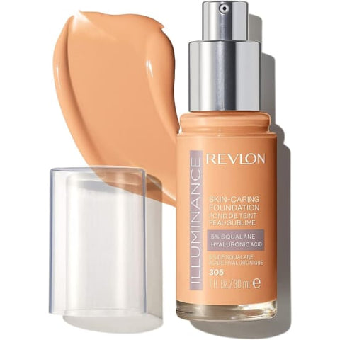 REVLON Illuminance Skin Caring Foundation MEDIUM SAND 305 squalane hyaluronic0