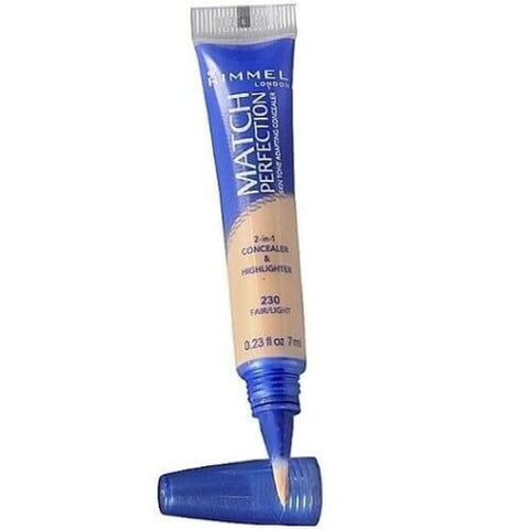 RIMMEL Match Perfection 2 in 1 Skin tone Concealer& Highlighter FAIR LIGHT 230 - Health & Beauty:Makeup:Face:Concealer
