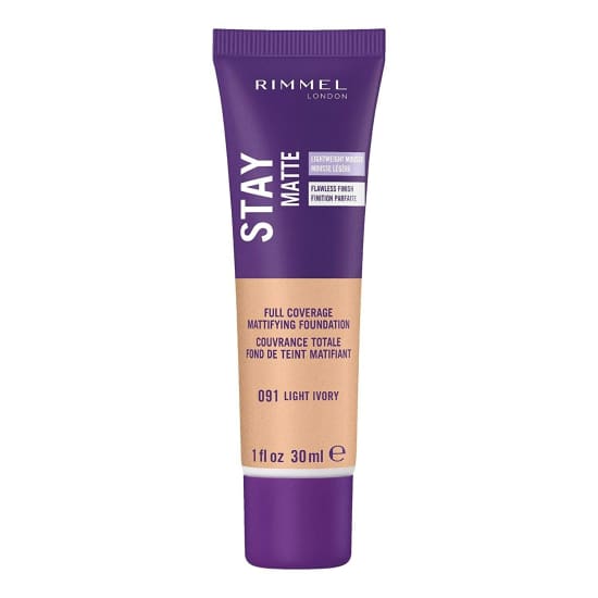 RIMMEL Stay Matte Liquid Mousse Foundation CHOOSE YOUR COLOUR New - 091 Light Ivory - Health & Beauty:Makeup:Face:Foundation