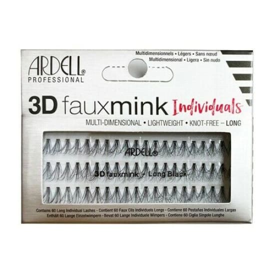 ARDELL * 3D *Faux Mink INDIVIDUAL False Eyelashes LONG 60 knot free eye lashes - Health & Beauty:Makeup:Eyes:Eyelash Extensions