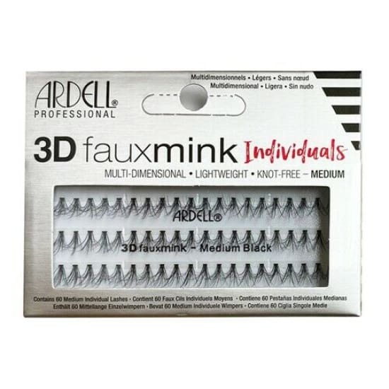 ARDELL * 3D *Faux Mink INDIVIDUAL False Eyelashes MEDIUM 60 knot free eye lashes - Health & Beauty:Makeup:Eyes:Eyelash Extensions